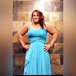 Teal bridesmaid strapless dress or formal dress size 12